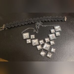 BOGO 1/2 NY & Co Glitzy Statement Necklace & Tattoo Gimp Braid Choker